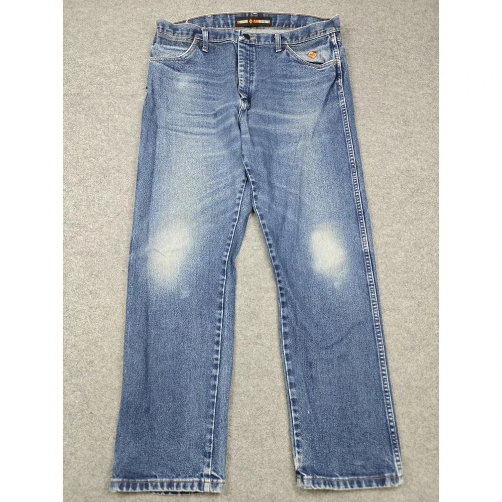Wrangler FR13MWZ Jeans Mens 38x32 Blue Flame Resistant CAT2 2112 Workwear Denim